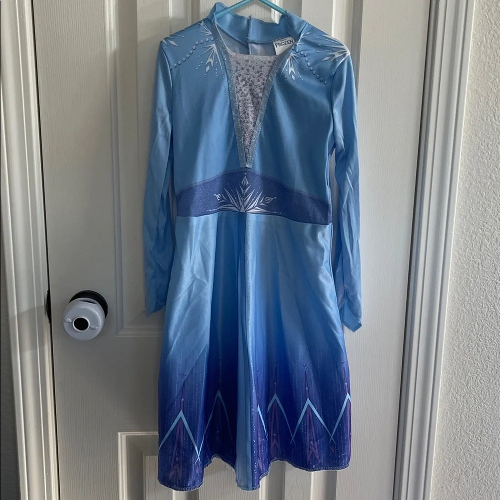 Disney Frozen Elsa Blue Glitter Princess Dress Costume size S/P (4-6x) - Picture 2 of 12
